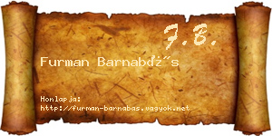 Furman Barnabás névjegykártya